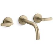 Kallista One Nazare Wall Mounted Widespread Bathroom Faucet Brushed French Gold