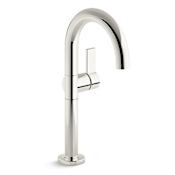 Kallista One 1.2 GPM Vessel Single Hole Bathroom Faucet with Pop-Up Drain Assembly Nickel Silver