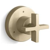 Kallista One Single Cross Handle 2 Function Diverter Valve Trim - Less Valve Brushed French Gold