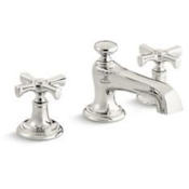Kallista Bellis 1.2 GPM Widespread Bathroom Faucet with Traditional Spout, Cross Handles, and Pop-Up Drain Assembly Nickel Silver
