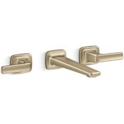 Kallista Per Se Wall Mounted Widespread Bathroom Faucet Brushed French Gold