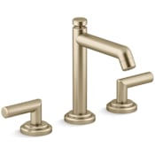 Kallista Pure Paletta 1.2 GPM Widespread Bathroom Faucet with Tall Spout and Pop-Up Drain Assembly Brushed French Gold
