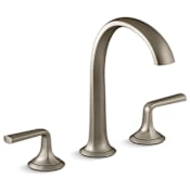 Kallista Script Widespread Arch Spout Bathroom Faucet with Lever Handles Brushed Bronze