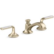 Kallista Script Widespread Low Spout Bathroom Faucet Brushed French Gold