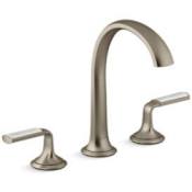 Kallista Script Widespread High Spout Bathroom Faucet Brushed Bronze