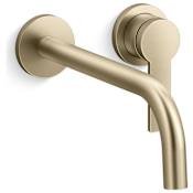 Kallista One 1.2 GPM Wall Mounted Widespread Bathroom Faucet Brushed French Gold