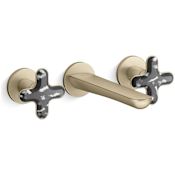 Kallista 002 Wall Mounted Widespread Bathroom Faucet Brushed French Gold