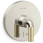 Kallista One Thermostatic Valve Trim Only with Single Lever Handle - Less Rough In Polished Nickel / Unlacquered Brass Accents