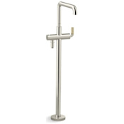 Kallista One Floor Mounted Tub Filler with Built-In Diverter Polished Nickel / Unlacquered Brass Accents