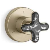 Kallista 002 Thermostatic Transfer Valve Trim Only - Less Rough In, Zebra Jasper Brushed French Gold