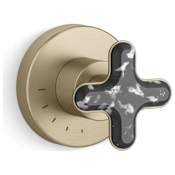 Kallista 002 Thermostatic Volume Control Valve Trim Only - Less Rough In, Zebra Jasper Brushed French Gold