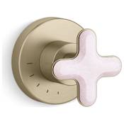 Kallista 002 Thermostatic Volume Control Valve Trim Only - Less Rough In, Rose Quartz Brushed French Gold