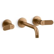 Kallista Aileron 1.2 GPM Wall Mounted Widespread Bathroom Faucet Blush Brass