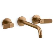 Kallista Aileron 1.2 GPM Wall Mounted Widespread Bathroom Faucet Blush Brass