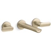 Kallista 002 Collection 1.2 GPM Wall Mounted Vessel Widespread Bathroom Faucet with Pop-Up Drain Assembly Brushed French Gold