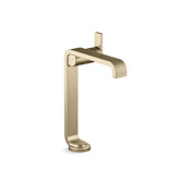 Kallista Guise Collection 1.2 GPM Vessel Single Hole Bathroom Faucet with Pop-Up Drain Assembly Brushed French Gold