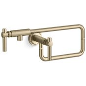 Kallista Central Park West 2.2 GPM Wall Mounted Single Hole Pot Filler Brushed French Gold
