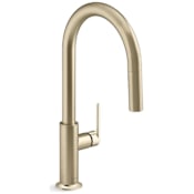 Kallista Juxtapose 1.5, 2.2 GPM Single Hole Pull Down Kitchen Faucet with Boost Technology Brushed French Gold