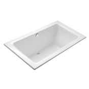 Kallista Perfect 69" Acrylic Soaking Bathtub Drop In or Undermount Installation with Center Drain Stucco White