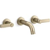 Kallista Vir Stil by L Kirar 1.2 GPM Wall Mounted Widespread Bathroom Faucet Brushed French Gold