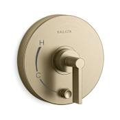 Kallista One Two Function Pressure Balanced Valve Trim Only with Single Lever Handle and Integrated Diverter - Less Rough In Brushed French Gold