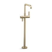 Kallista One Floor Mounted Tub Filler with Built-In Diverter Brushed French Gold