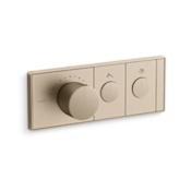 Kallista Foundations Two Function Thermostatic Valve Trim Only with Single Knob Handle and Integrated Diverter Brushed Bronze