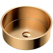 Karran USA Cinox 15-3/4" Circular Stainless Steel Undermount Bathroom Sink Brushed Copper