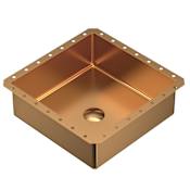 Karran USA Cinox 15-3/4" Square Stainless Steel Undermount Bathroom Sink Brushed Copper
