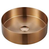 Karran USA Cinox 14-1/4" Circular Stainless Steel Vessel Bathroom Sink Brushed Copper
