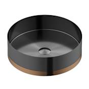 Karran USA Cinox 15-3/4" Circular Stainless Steel Vessel Bathroom Sink Gunmetal Grey / Brushed Copper