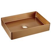Karran USA Cinox 23-5/8" Rectangular Stainless Steel Vessel Bathroom Sink Brushed Copper