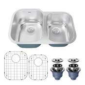 Karran USA Profile 31-1/2" Undermount Double Basin Stainless Steel Kitchen Sink with Accessories Stainless Steel