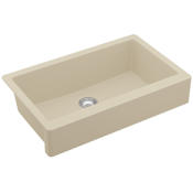 Karran USA Retrofit Farmhouse/Apron-Front Quartz/Granite 34" Single Bowl Kitchen Sink Bisque