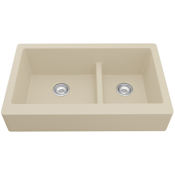 Karran USA Quartz QAR 34" Farmhouse Double Basin Quartz Composite Kitchen Sink Bisque