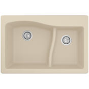 Karran USA Quartz QT 33" Drop In Double Basin Quartz Composite Kitchen Sink Bisque