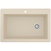 Karran USA Quartz QT 33" Drop In Single Basin Quartz Composite Kitchen Sink Bisque
