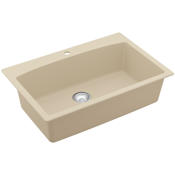 Karran USA Quartz QT 33" Drop In Single Basin Quartz Composite Kitchen Sink Bisque