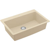 Karran USA Quartz QT 33" Drop In Single Basin Quartz Composite Kitchen Sink Bisque