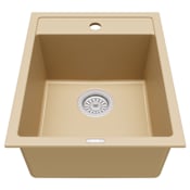 Karran USA Quartz Top Mount Sinks 15-3/4" Drop In Single Basin Quartz Composite Kitchen Sink Bisque