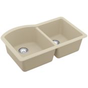 Karran USA Quartz QU 32" Undermount Double Basin Quartz Composite Kitchen Sink Bisque