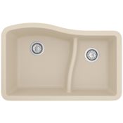 Karran USA Quartz QU 32" Undermount Double Basin Quartz Composite Kitchen Sink Bisque