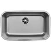 Karran USA U Series 30-1/2" Undermount Single Basin Stainless Steel Kitchen Sink - Less Basin Rack and Basket Strainer Stainless Steel