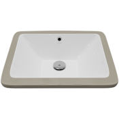 Karran USA Valera 17" Rectangular Vitreous China Undermount Bathroom Sink with Overflow White