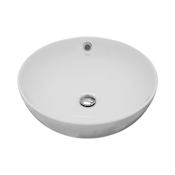 Karran USA Valera 16-5/8" Circular Vitreous China Vessel Bathroom Sink with Overflow White