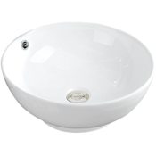 Karran USA Valera 16-5/8" Circular Vitreous China Vessel Bathroom Sink with Overflow White