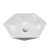 Karran USA Valera 18-3/4" Hexagonal Vitreous China Vessel Bathroom Sink White