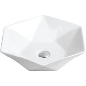 Karran USA Valera 18-3/4" Hexagonal Vitreous China Vessel Bathroom Sink White