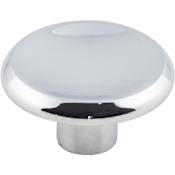 KasaWare Contemporary Pack of (10) - 1-1/2 Inch Flat Round Mushroom Cabinet / Drawer Knobs Polished Chrome