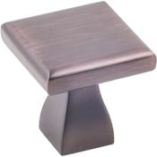 KasaWare Flared Foot Pack of (4) - 1" Square Elegant Hourglass Cabinet / Drawer Knobs Brushed Oil Rubbed Bronze